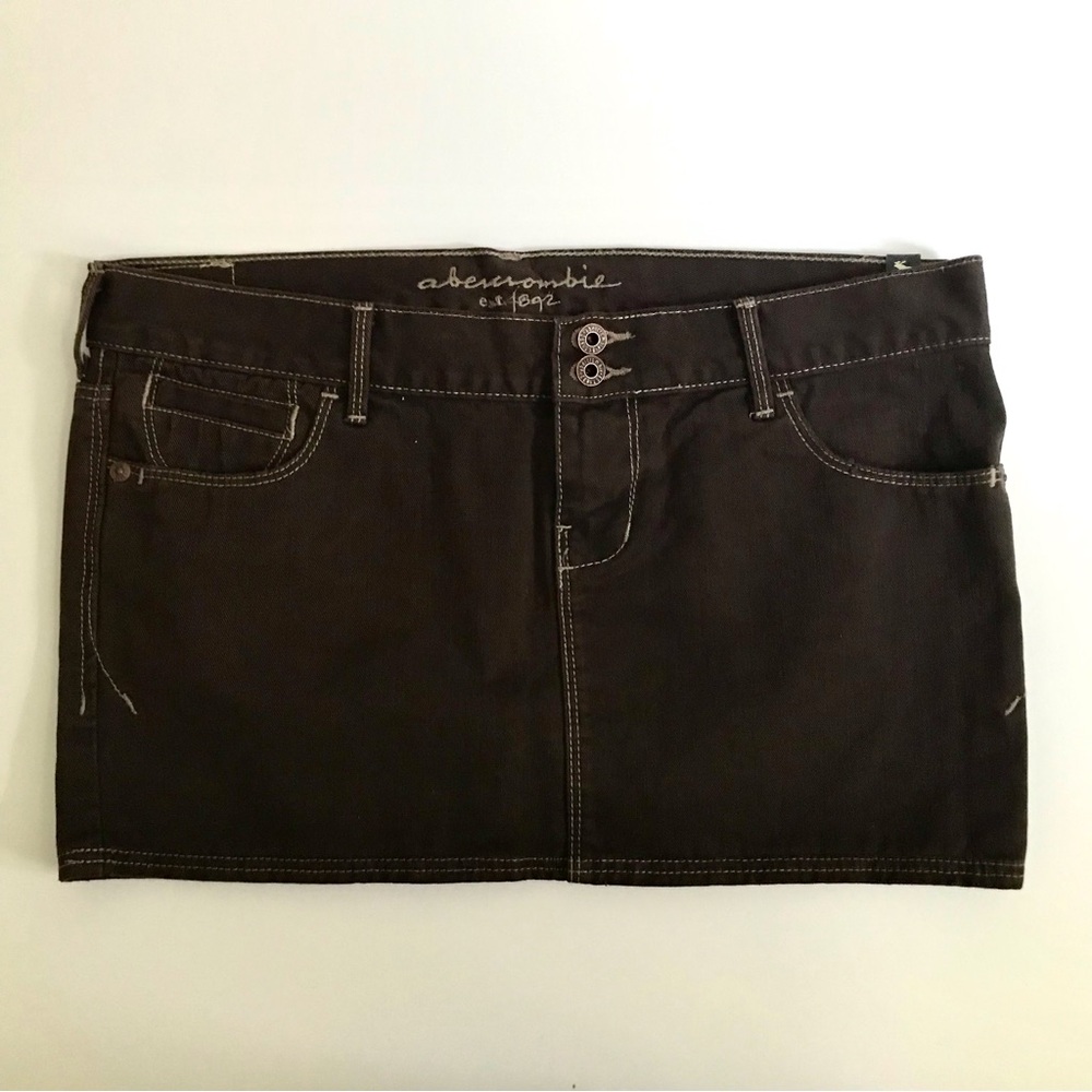 Abercrombie & Fitch Vintage Cut-Off Micro Mini Denim Skirt Y2K Trendy